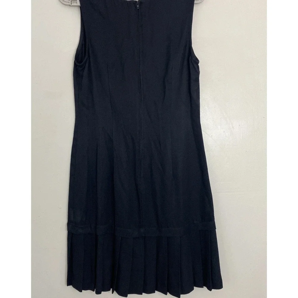 Vintage 90s All That Jazz Skater Dress Womens 7/8 Black Sheath‎ Pleated Hem